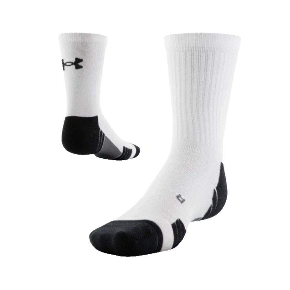 Under Armour Team Crew Socks White Mens Sz 8.5-13 Women 10-14